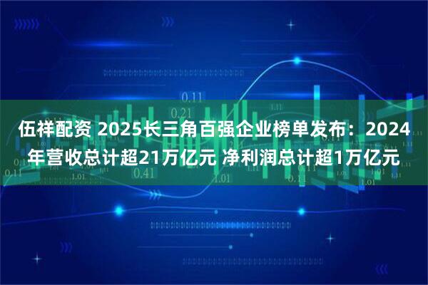 伍祥配资 2025长三角百强企业榜单发布:2024年营收总计超21万亿元 净利润总计超1万亿元